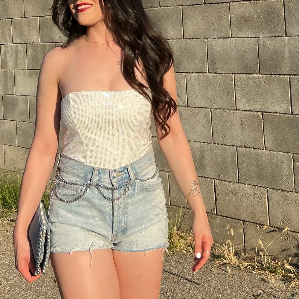 Rhinestone Corset Top